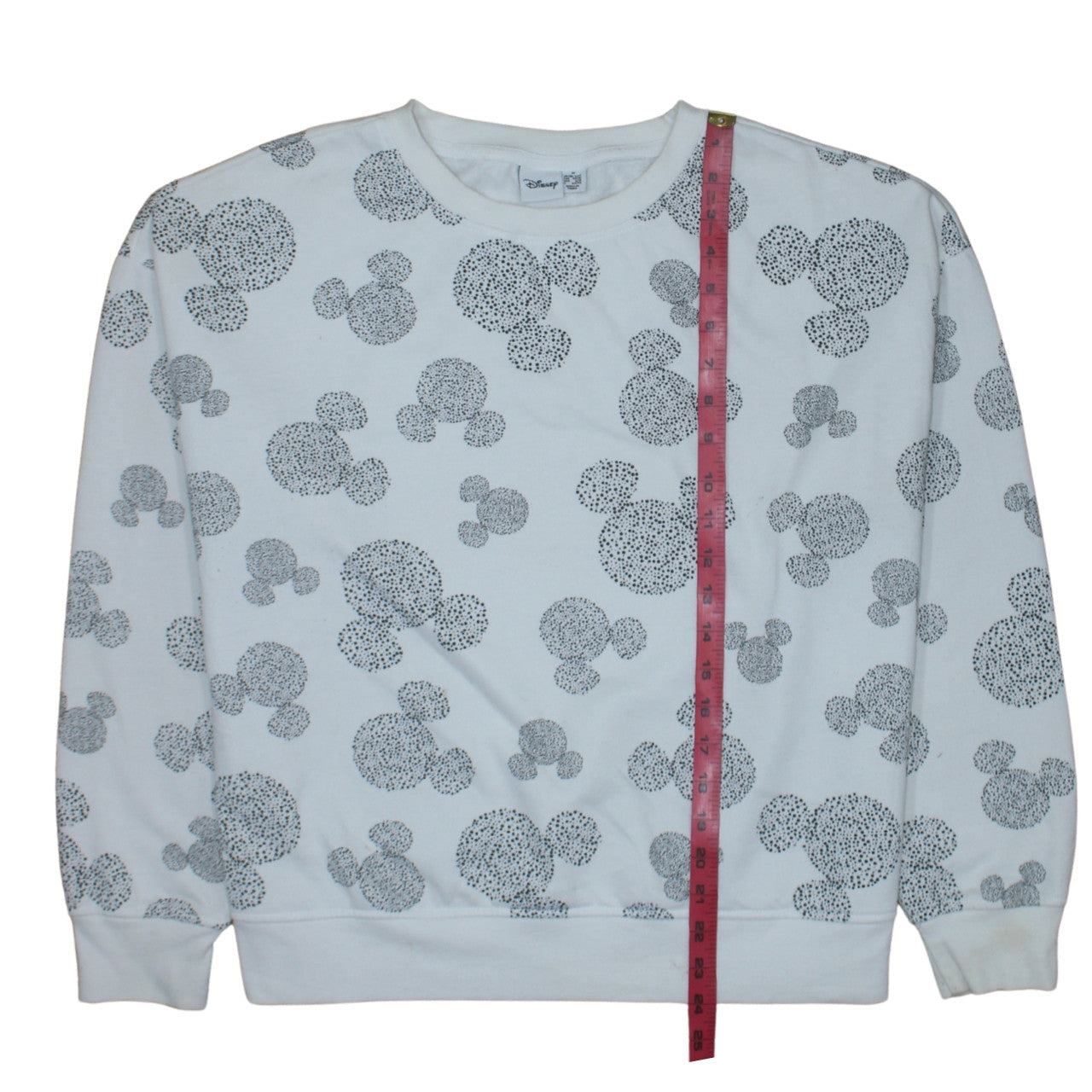 Disney Primark Women White Mickey Print Pullover Sweatshirt Size M 12/14