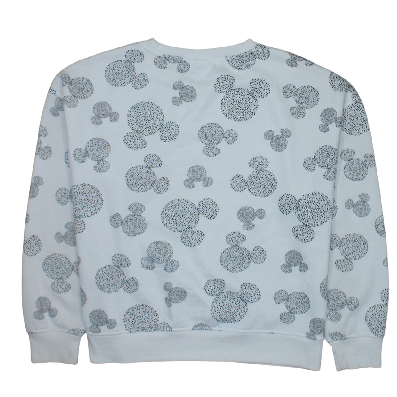 Disney Primark Women White Mickey Print Pullover Sweatshirt Size M 12/14