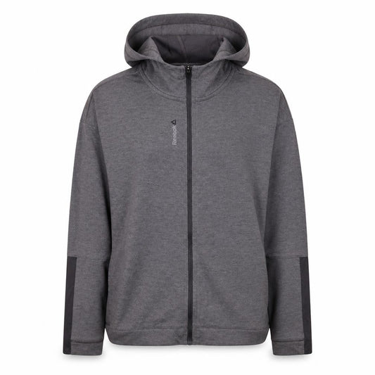 Reebok Women's Grey Full Zip Hoodie Medium Lightweight Sportswear