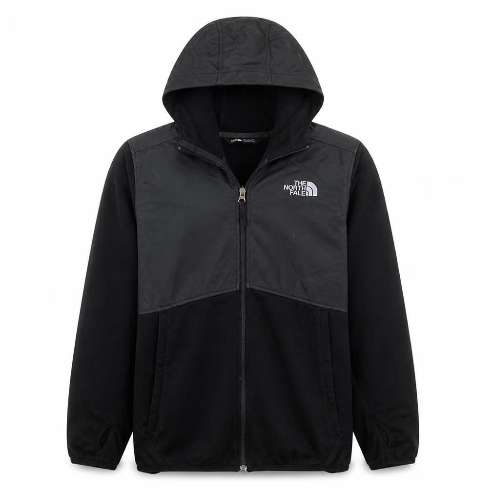 The North Face Boys Black Hooded Full Zip Soft Shell Jacket Size L