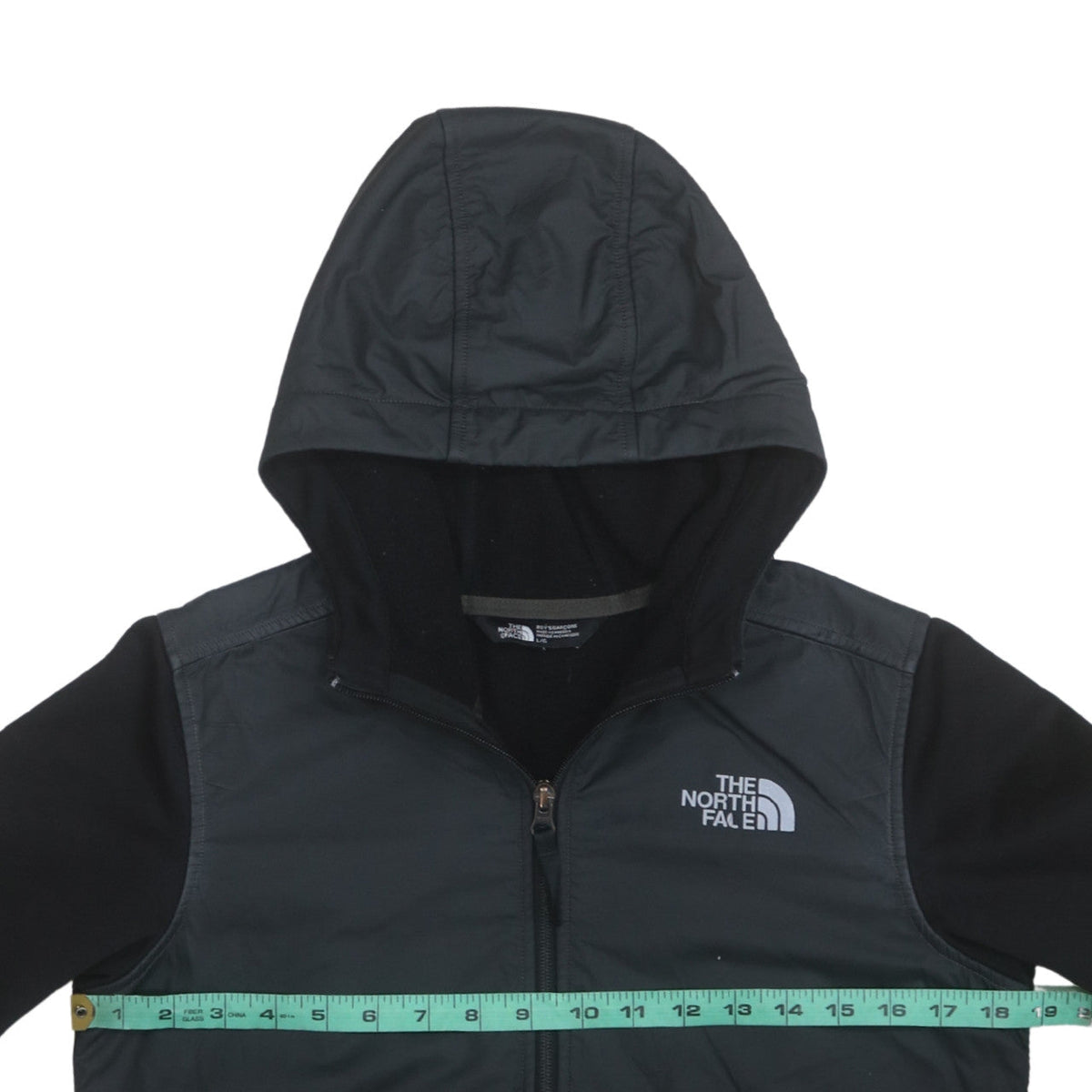 The North Face Boys Black Hooded Full Zip Soft Shell Jacket Size L
