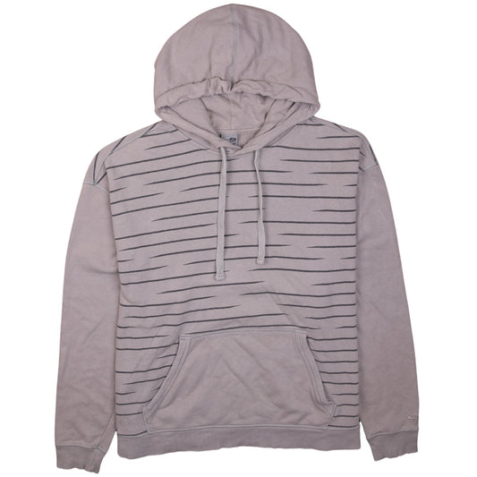 Champion Men Beige Striped Pullover Hoodie XL Fleece Cotton Blend