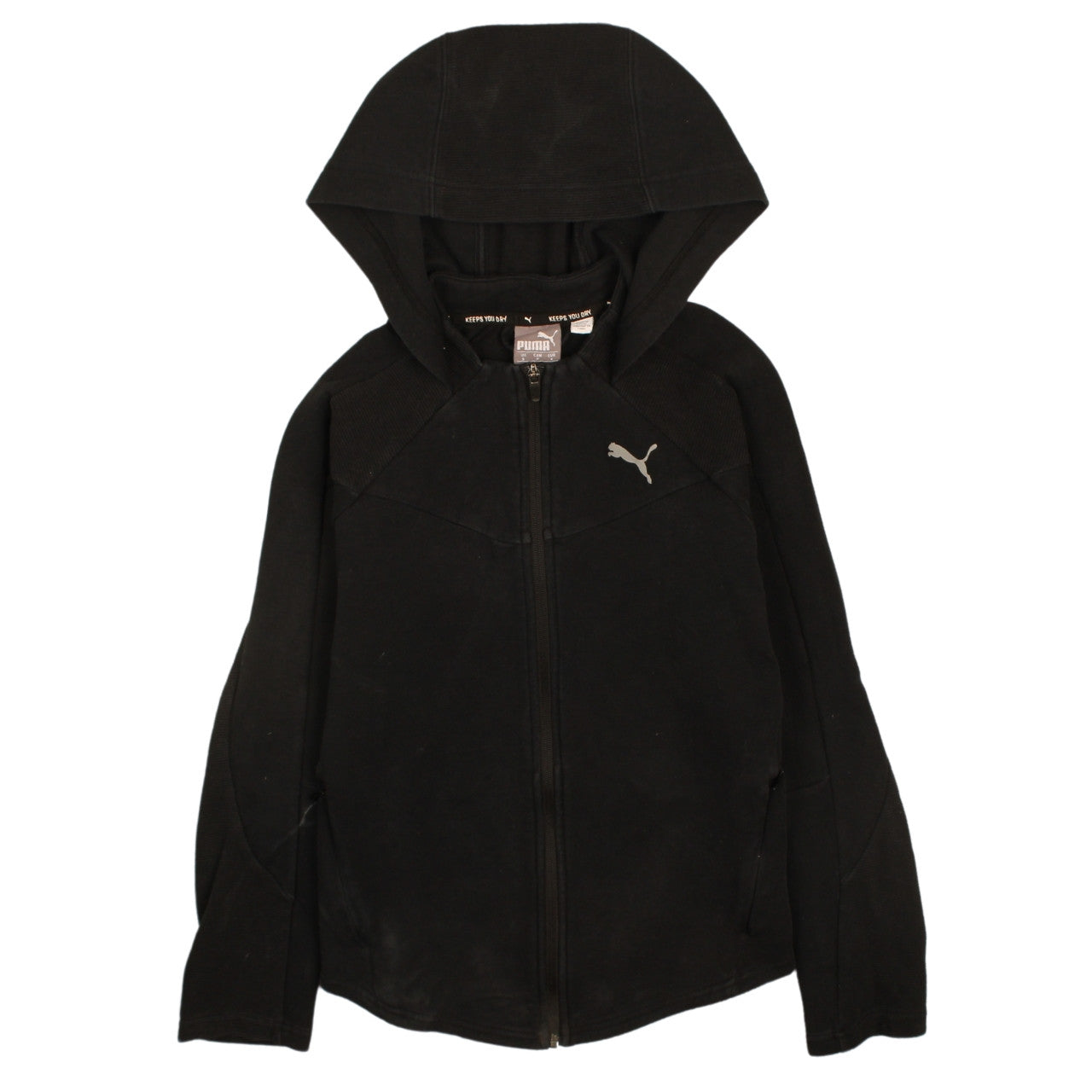 Puma Womens Black Small Full Zip Hoodie Sweatshirt with Logo