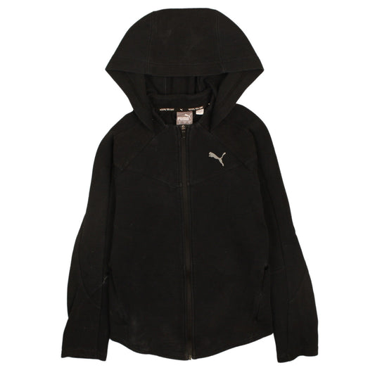 Puma Womens Black Small Full Zip Hoodie Sweatshirt with Logo