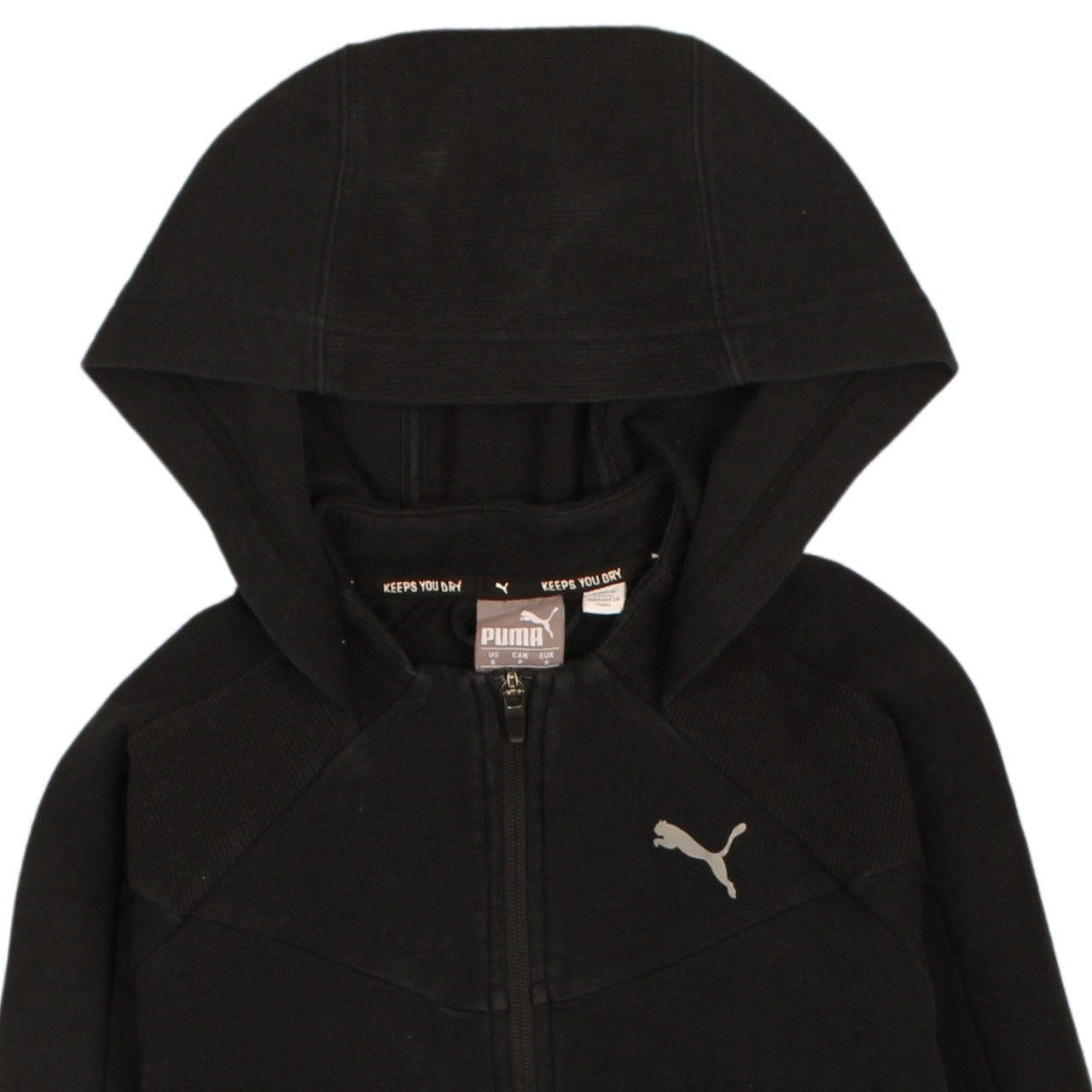 Puma Womens Black Small Full Zip Hoodie Sweatshirt with Logo