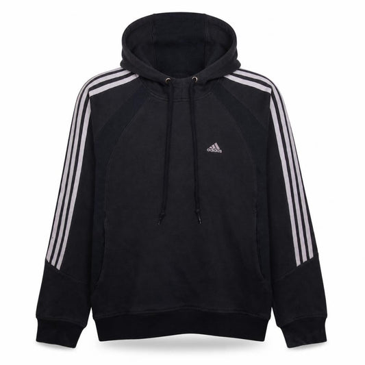 Adidas Men's Blue Pullover Hoodie Medium Logo Striped Sportswear