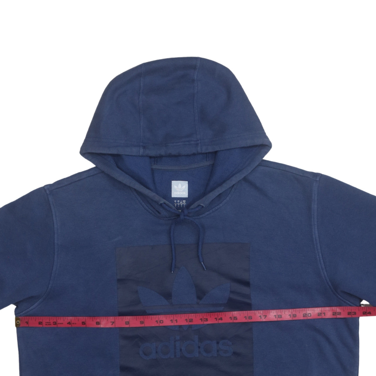 Adidas Men's Blue Pullover Hoodie L Graphic Logo Fleece Sweatshirt