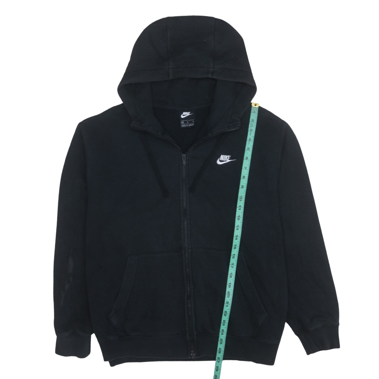 Nike Men's Black Full Zip Hoodie XL Logo Fleece Sweatshirt