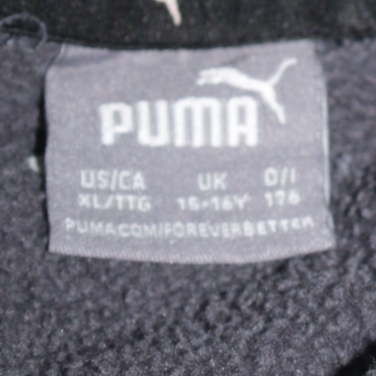 Puma Boys Navy Blue Pullover Hoodie 15-16 Years Logo Print Cotton Blend