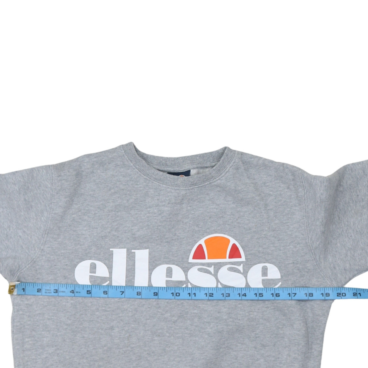 Ellesse Women Grey Cotton Blend Pullover Sweatshirt UK 6