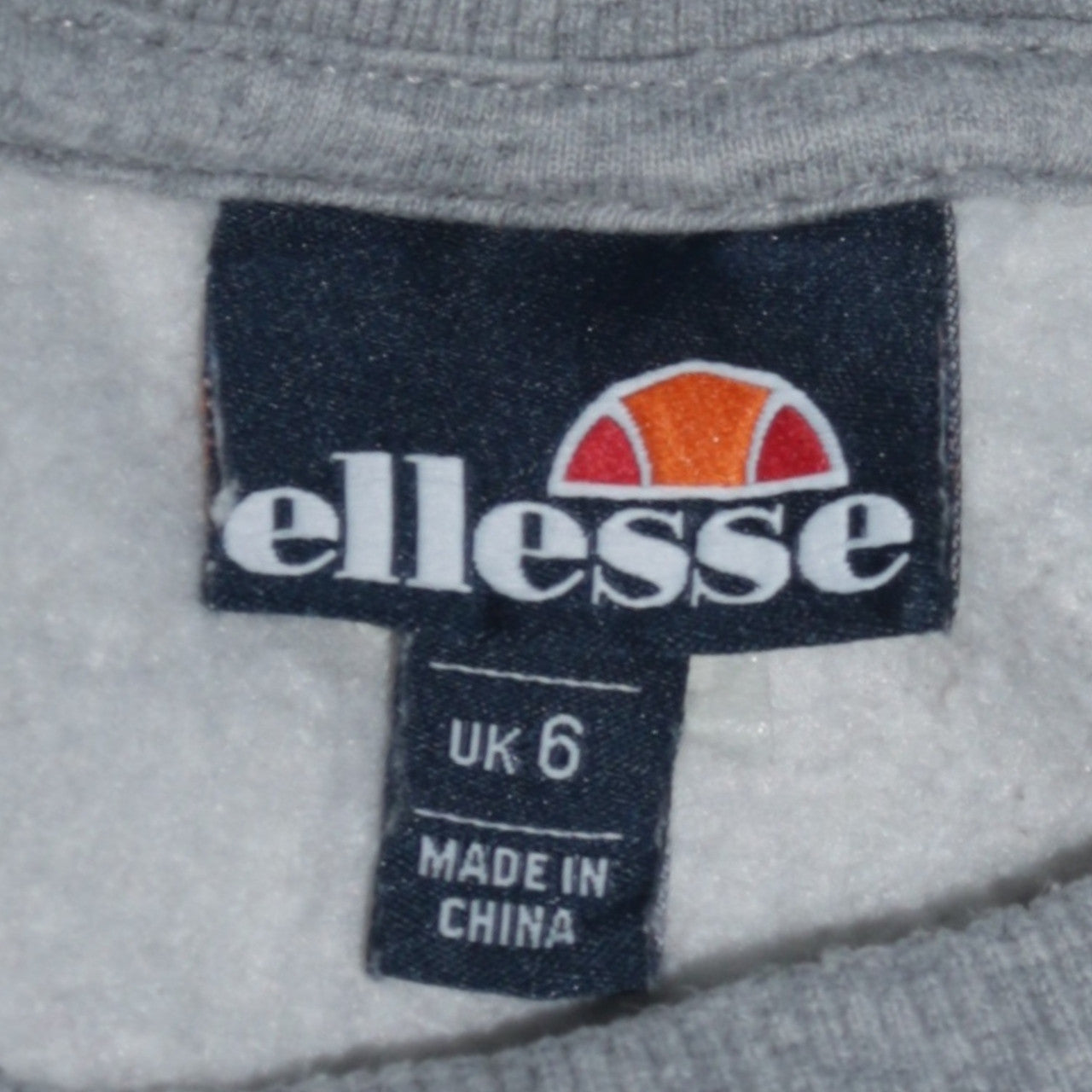 Ellesse Women Grey Cotton Blend Pullover Sweatshirt UK 6