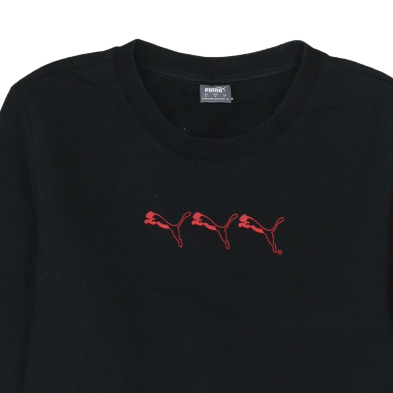 Puma Men’s Black Crew Neck Logo Pullover Sweatshirt Size L