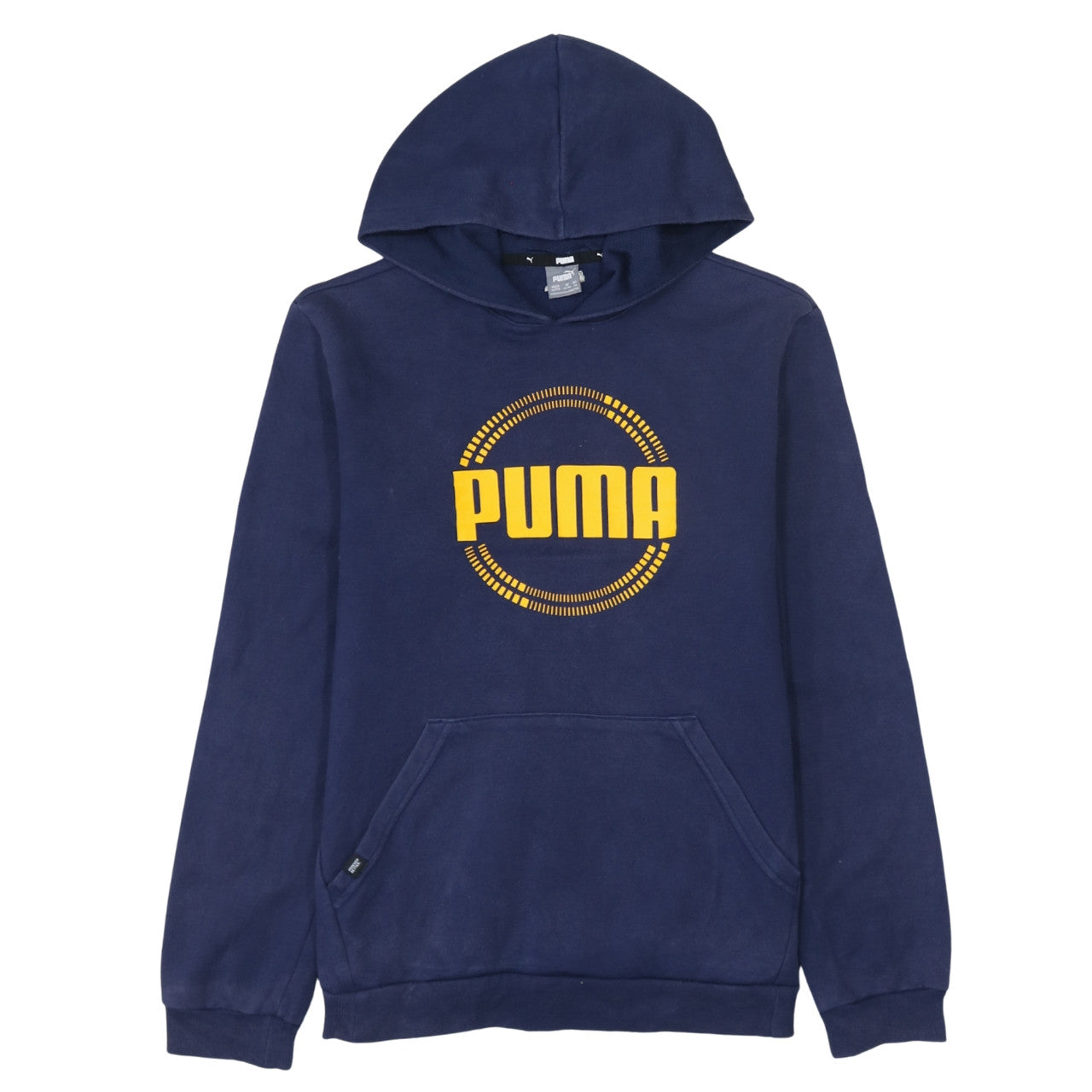 Puma Boys Navy Blue Pullover Hoodie 15-16 Years Cotton Blend Logo Sweatshirt