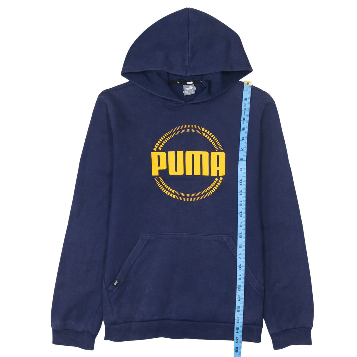 Puma Boys Navy Blue Pullover Hoodie 15-16 Years Cotton Blend Logo Sweatshirt