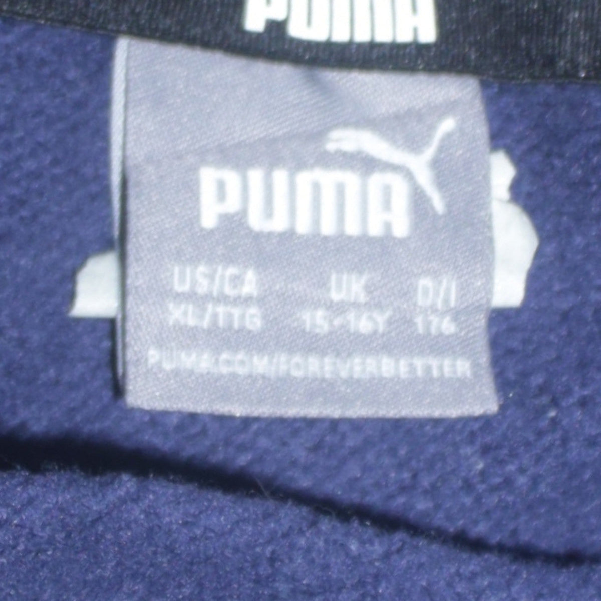 Puma Boys Navy Blue Pullover Hoodie 15-16 Years Cotton Blend Logo Sweatshirt