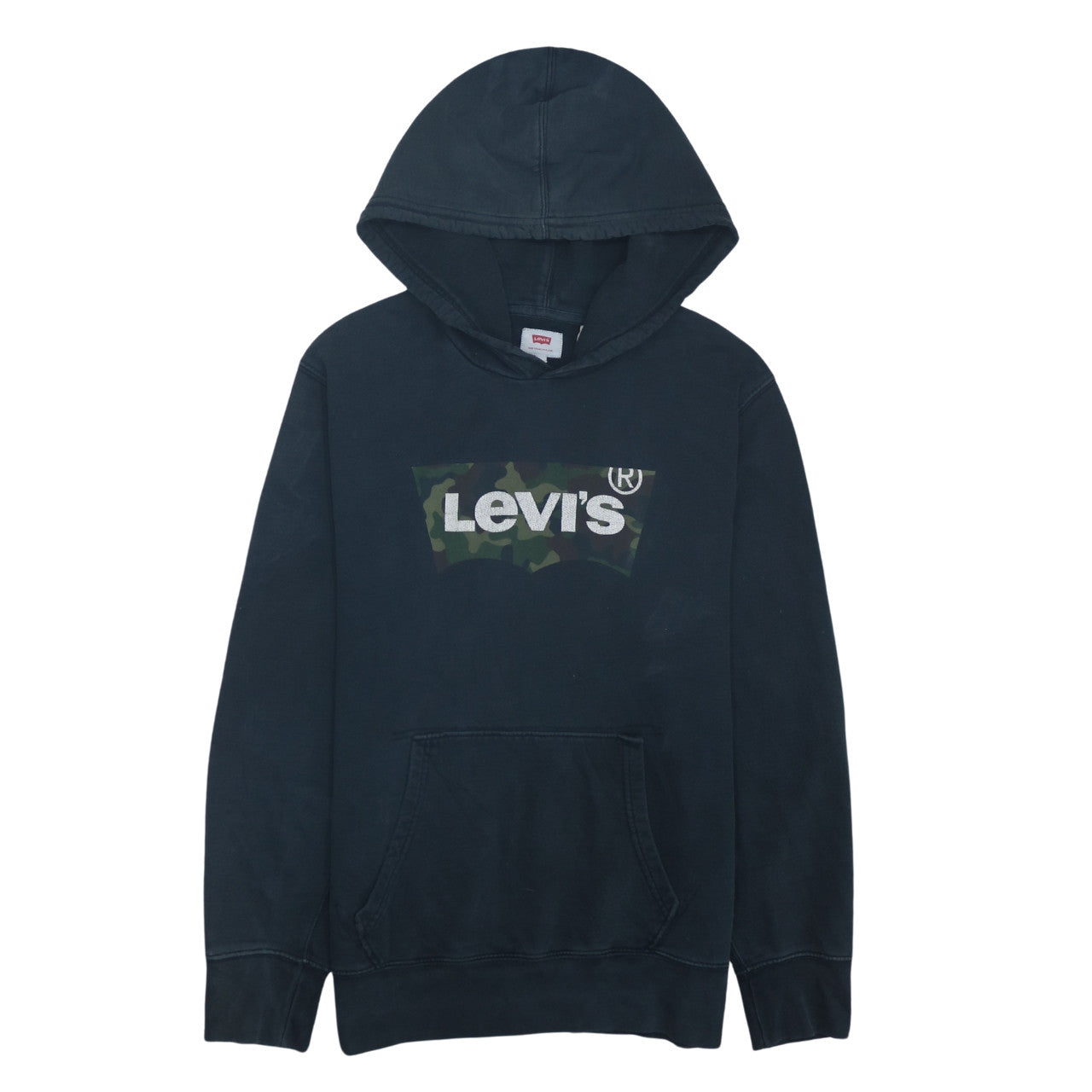 Levi's Mens Black Camouflage Logo Pullover Hoodie Size S