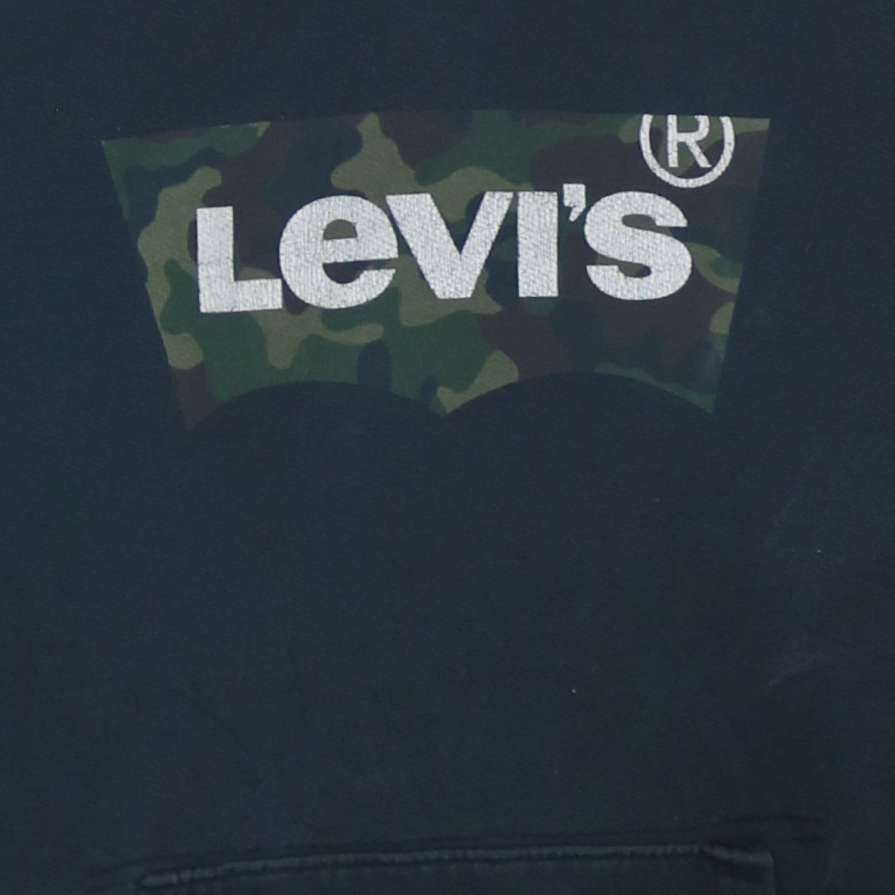 Levi's Mens Black Camouflage Logo Pullover Hoodie Size S