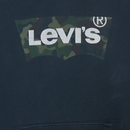 Levi's Mens Black Camouflage Logo Pullover Hoodie Size S