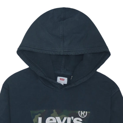 Levi's Mens Black Camouflage Logo Pullover Hoodie Size S
