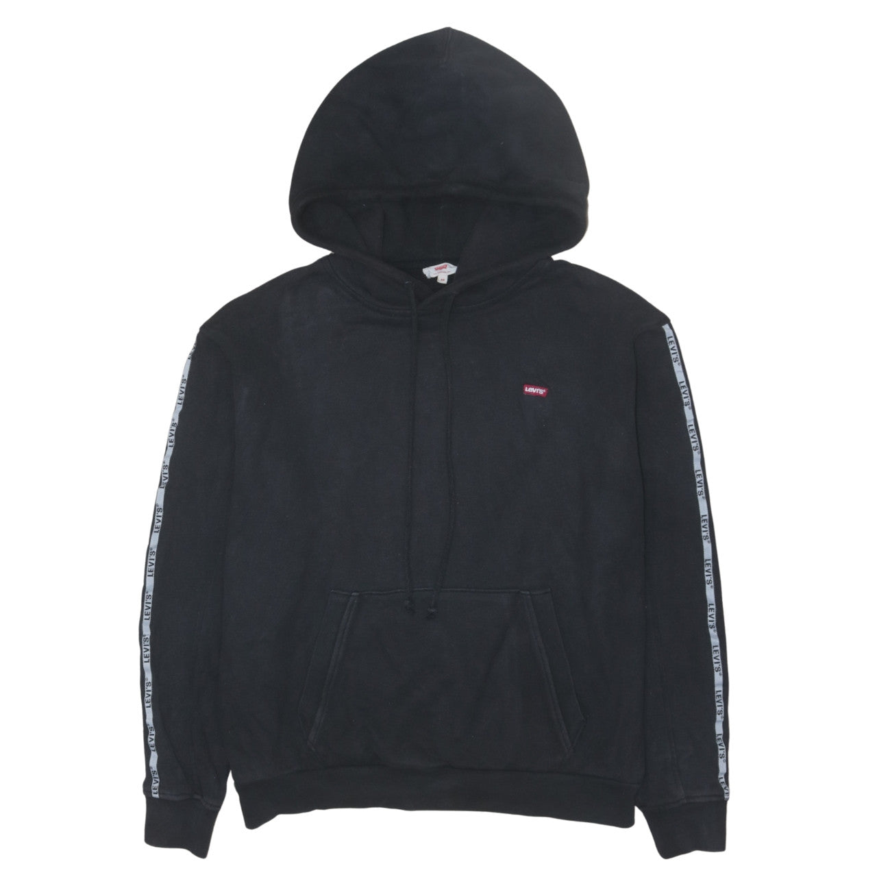 Levi's Men's Black XS Pullover Hoodie with Logo Tape Detail
