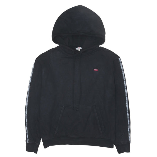 Levi's Men's Black XS Pullover Hoodie with Logo Tape Detail