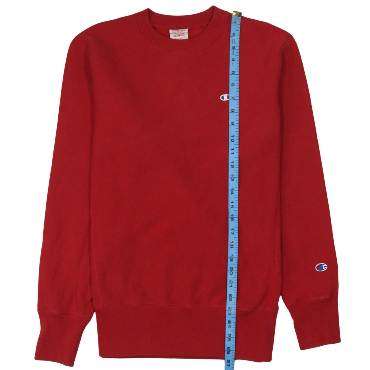 Champion Men's Red Reverse Weave Crew Neck Pullover Sweatshirt M