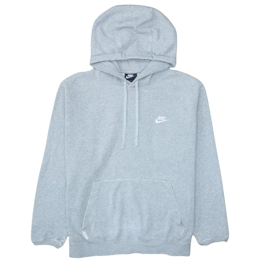 Nike Men's Grey Pullover Hoodie Size L Fleece Sweatshirt