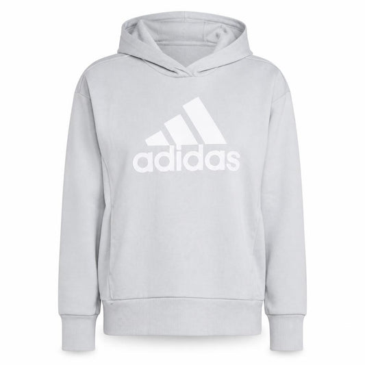 Adidas Womens Light Grey Pullover Hoodie XS Casual Logo Sweatshirt