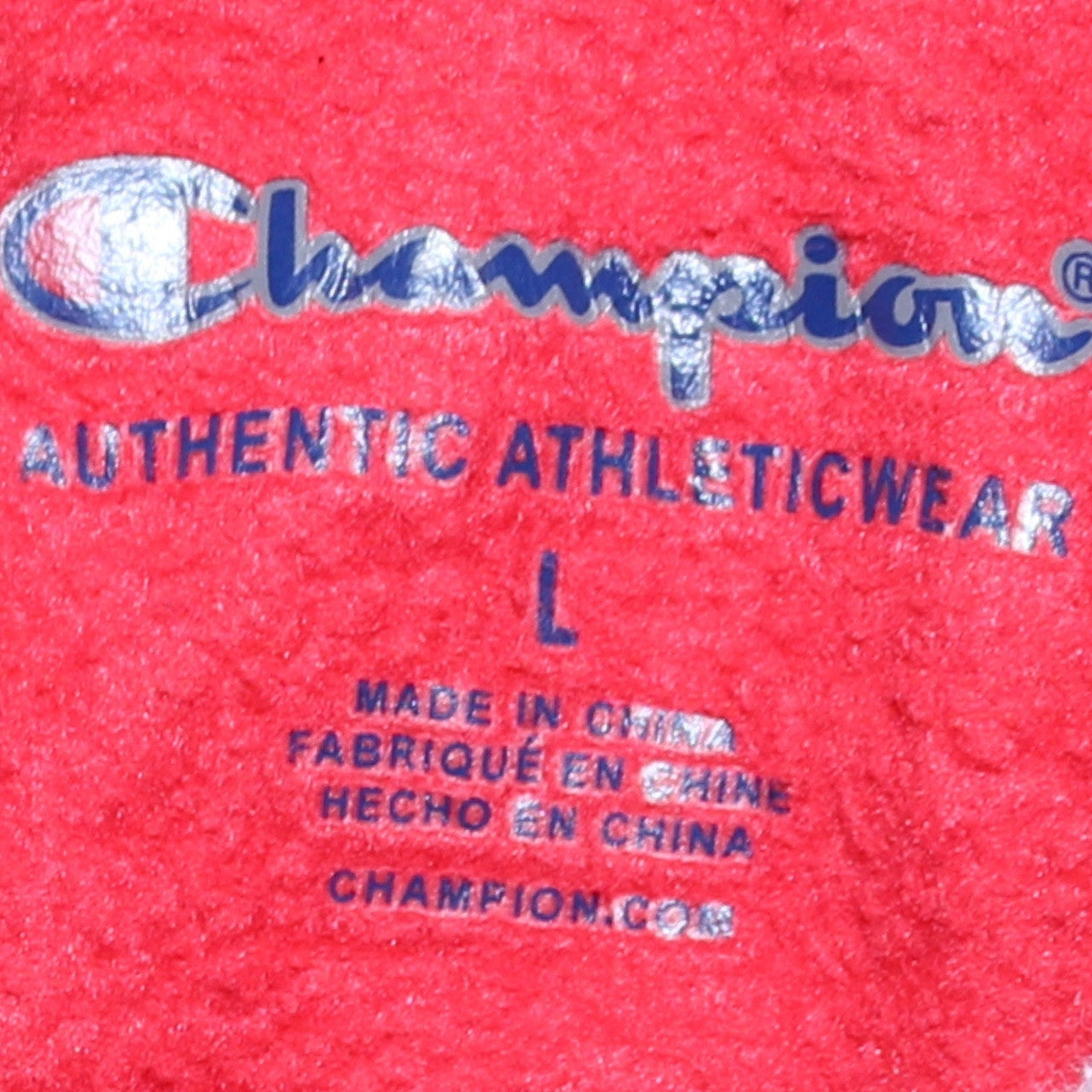 Champion Boys Red Pullover Hoodie L Cotton Blend Logo Sportswear