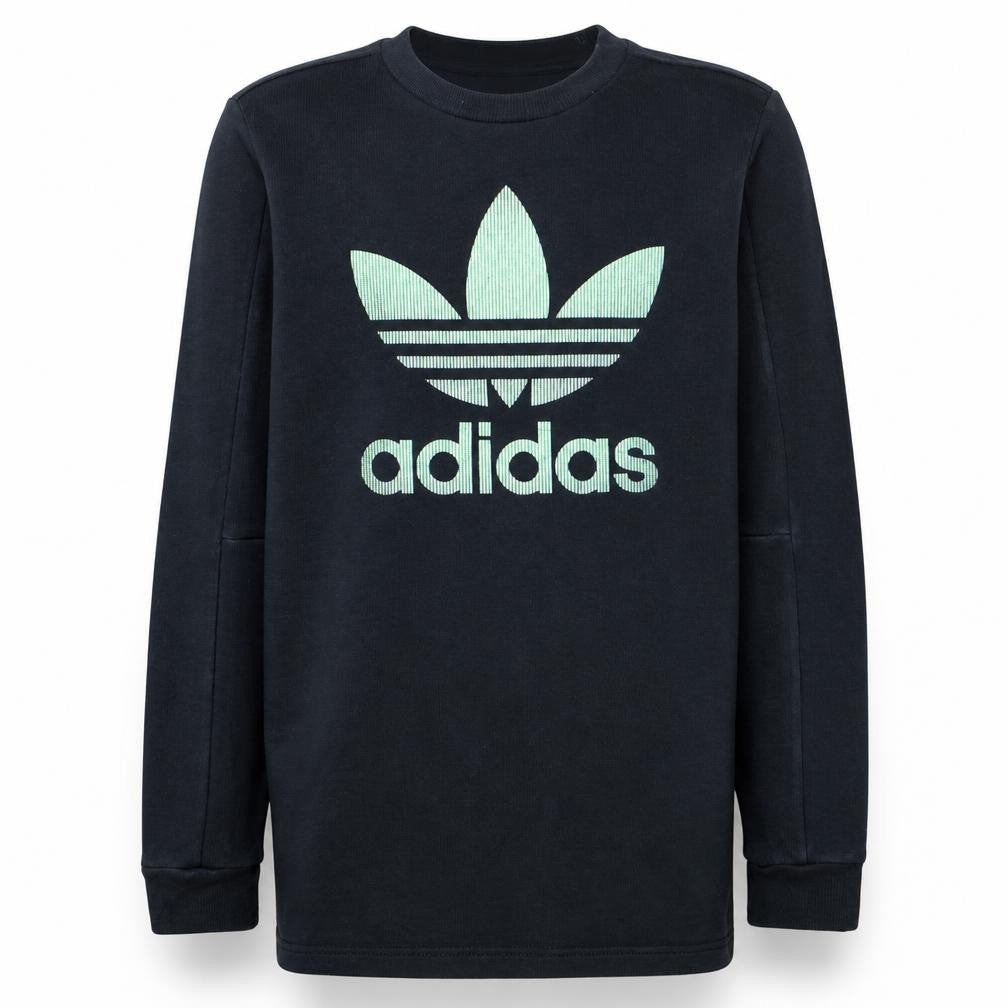 Adidas Boys Black Crew Neck Pullover Sweatshirt Size 13-14 Years