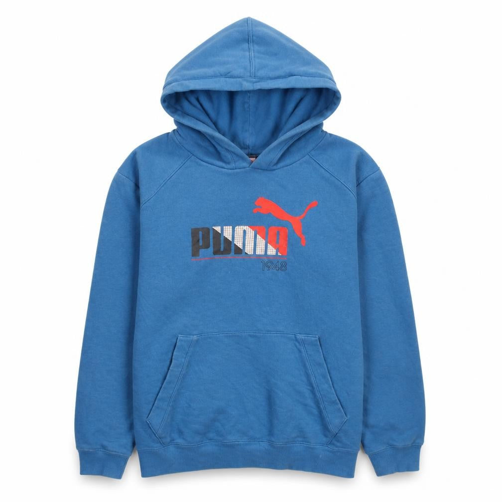 Puma Boys Blue Pullover Hoodie Sweatshirt Size 164 Hooded Logo Design