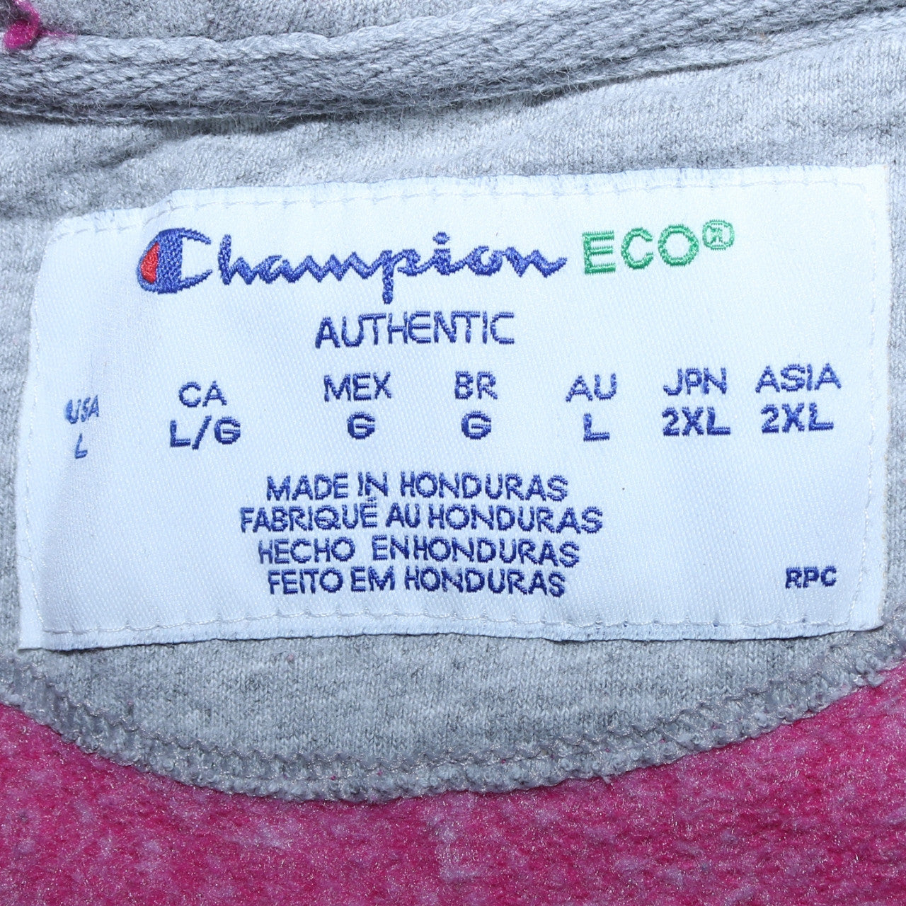 Champion Womens Pink Full Zip Hoodie L Hooded Sweatshirt