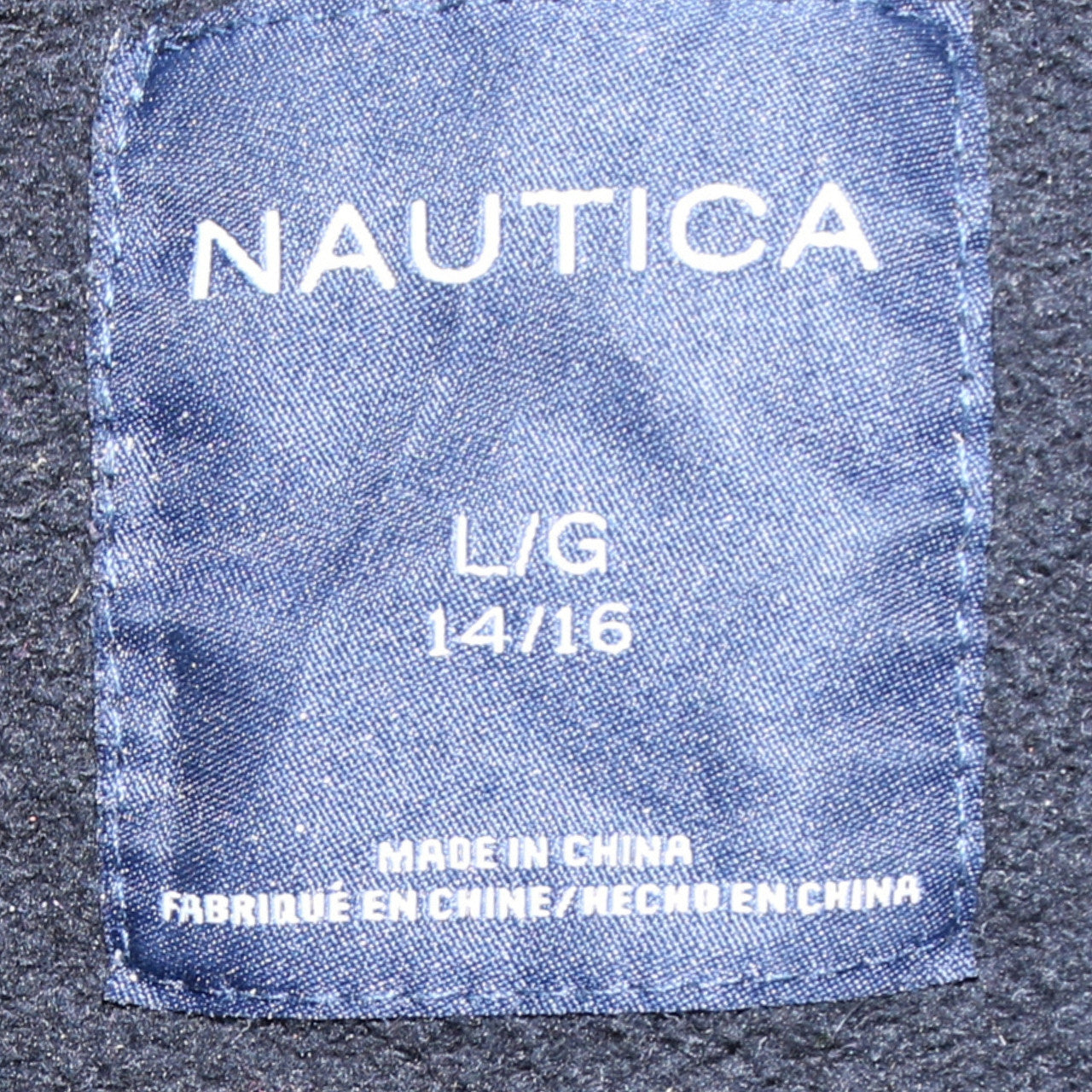 Nautica Boys Black Full Zip Hoodie Size 14/16 L Cotton Blend