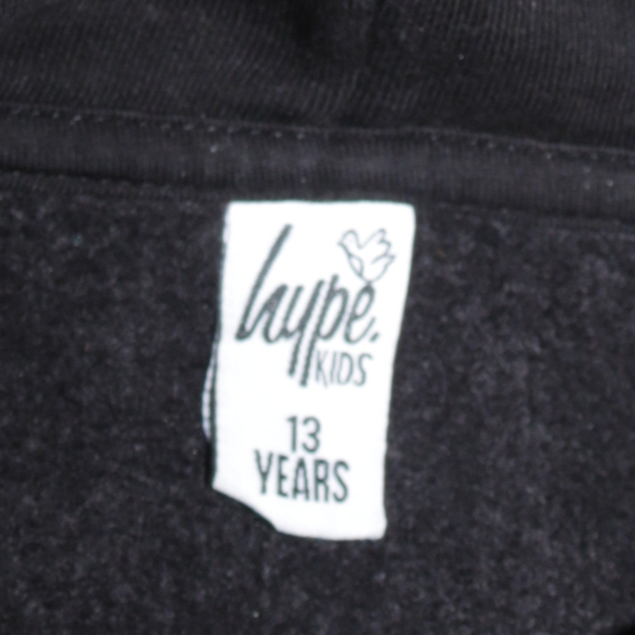 Hype Kids Boys Black Full Zip Hoodie 13 Years Cotton Blend Casual