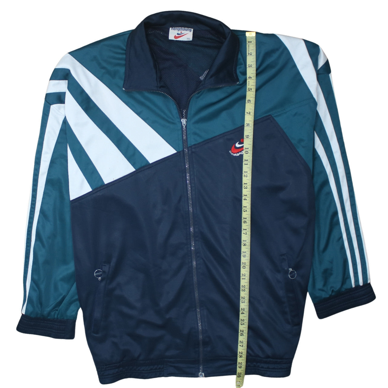 Hengdahang Men's Blue XXL 90s Track Jacket Full Zip Sports Top