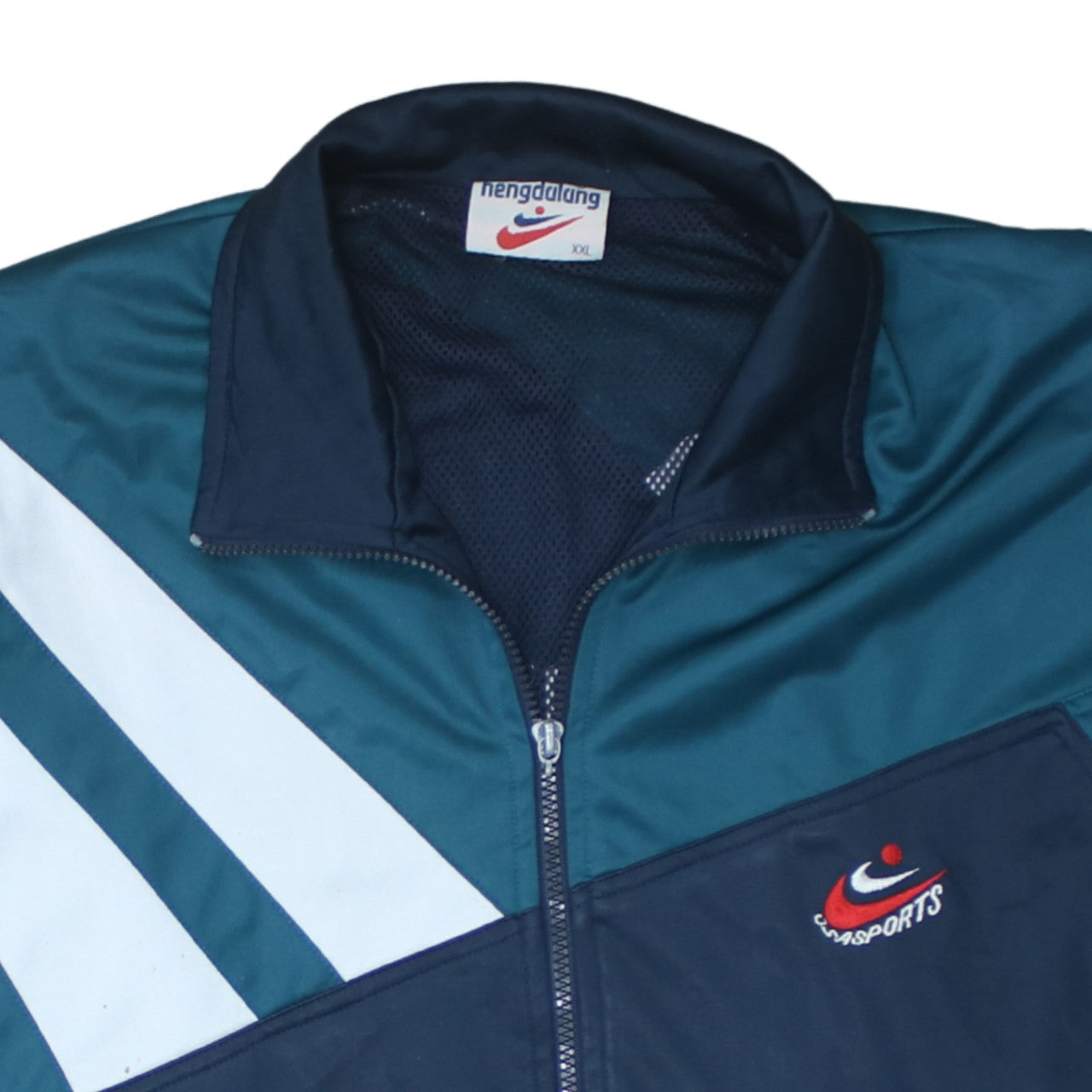 Hengdahang Men's Blue XXL 90s Track Jacket Full Zip Sports Top