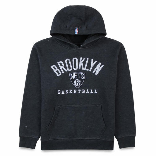UNK Boys Black Brooklyn Nets Pullover Hoodie Size L NBA Basketball Sweatshirt