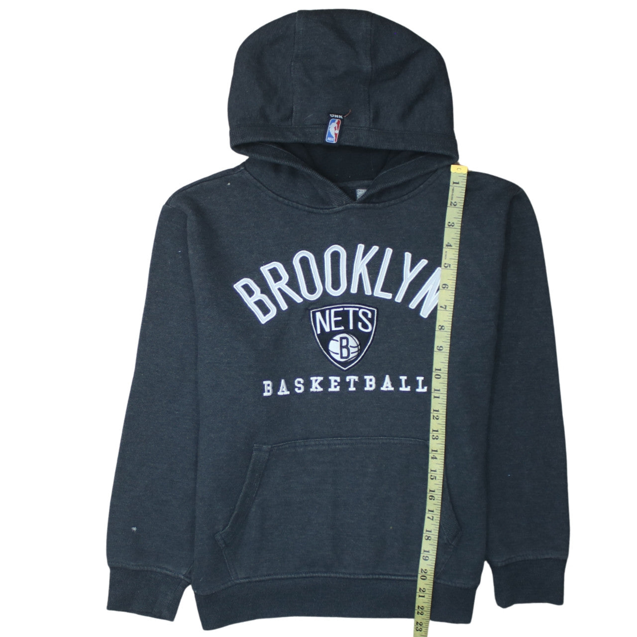 UNK Boys Black Brooklyn Nets Pullover Hoodie Size L NBA Basketball Sweatshirt