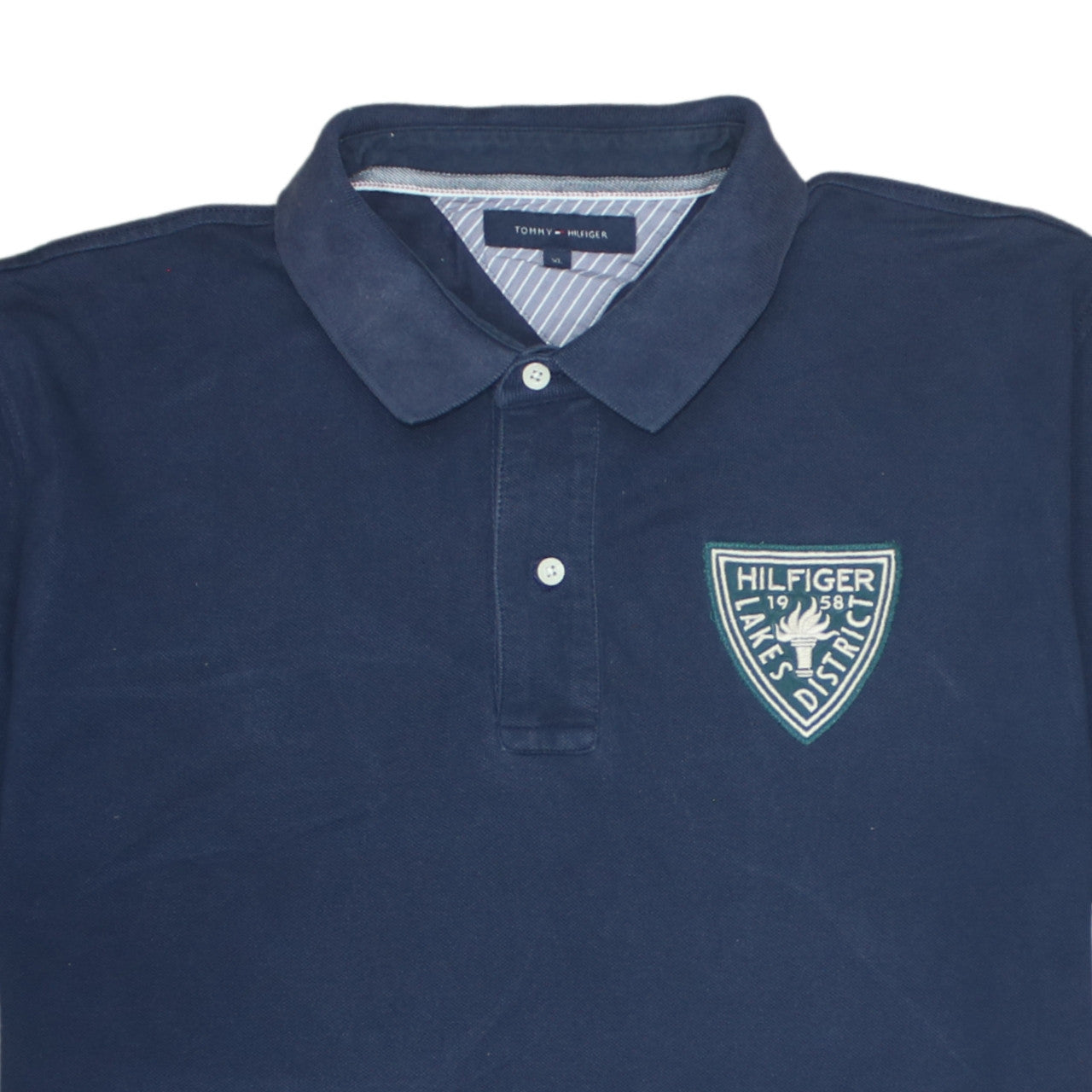 Tommy Hilfiger Men Navy Blue XL Polo Shirt Classic Cotton
