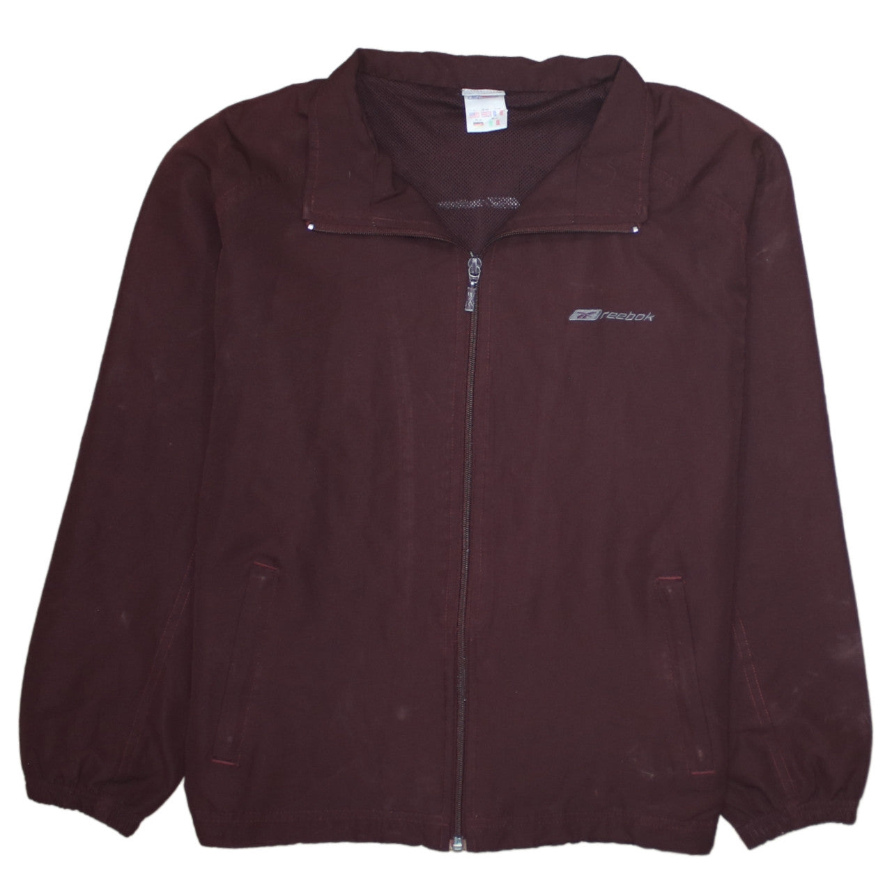 Reebok Boys Brown Full Zip Track Jacket Size 12 Years Polyester Lined