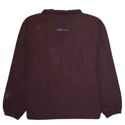 Brand and care label for Reebok boys’ brown full zip track jacket, size 12, years polyester lined