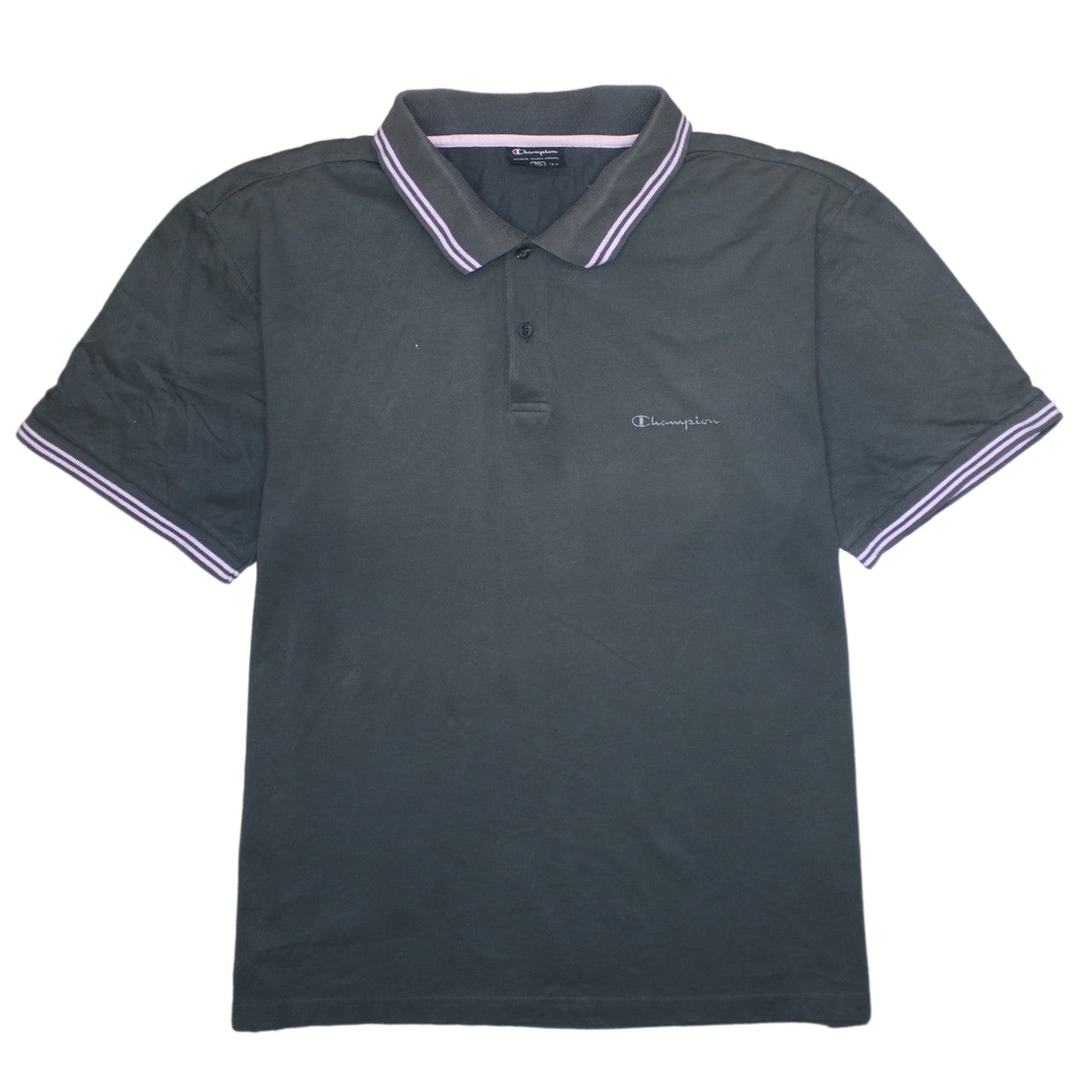 Champion Men's Black XL Cotton Polo Shirt with Logo Trim