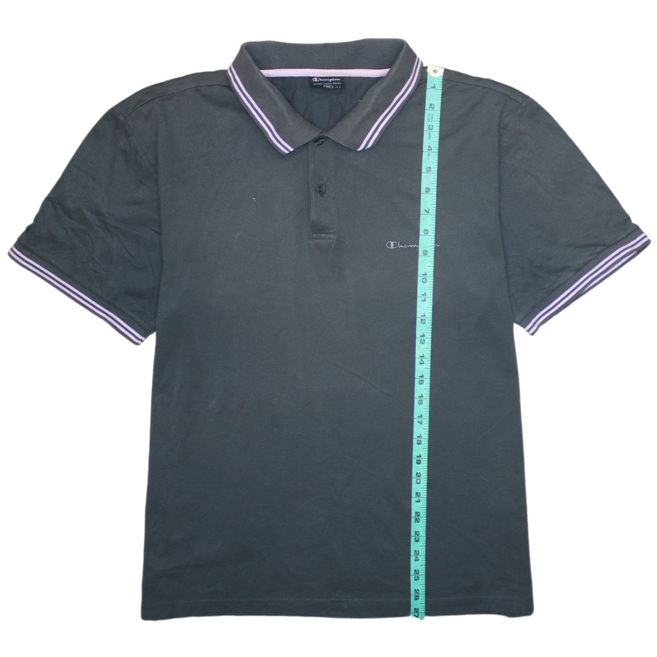 Champion Men's Black XL Cotton Polo Shirt with Logo Trim