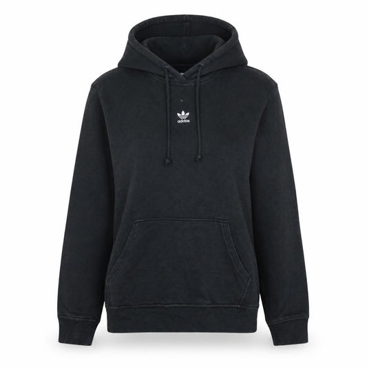 Adidas Women Black Pullover Hoodie Size 10 Cotton Logo Sweatshirt