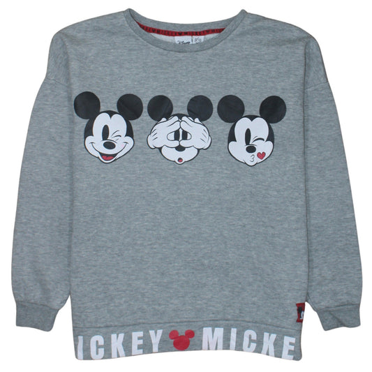 Disney Primark Women's Grey Mickey Mouse Pullover Sweatshirt Size S 10/12