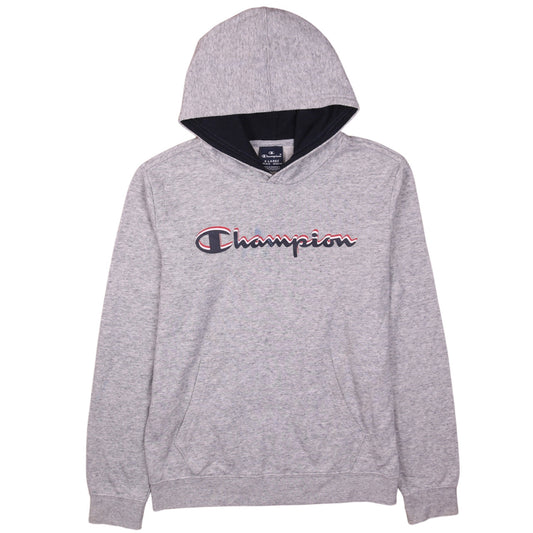 Champion Boys Grey Pullover Hoodie Size 13-14 Years Classic Logo Sweatshirt