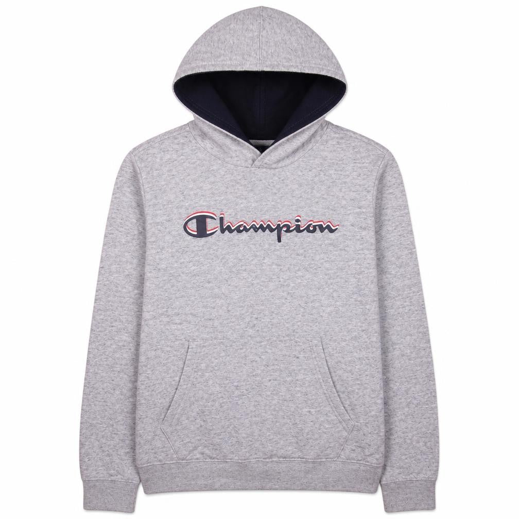 Champion Boys Grey Pullover Hoodie Size 13-14 Years Classic Logo Sweatshirt