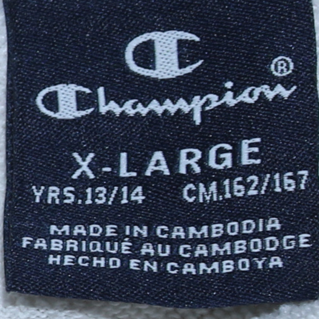 Champion Boys White Pullover Hoodie XL 13-14 Years Graphic Logo Fleece