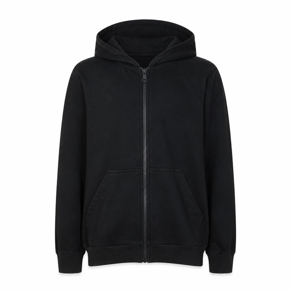 Puma Boys Black Full Zip Hoodie Size 14 Graphic Print Fleece Lined