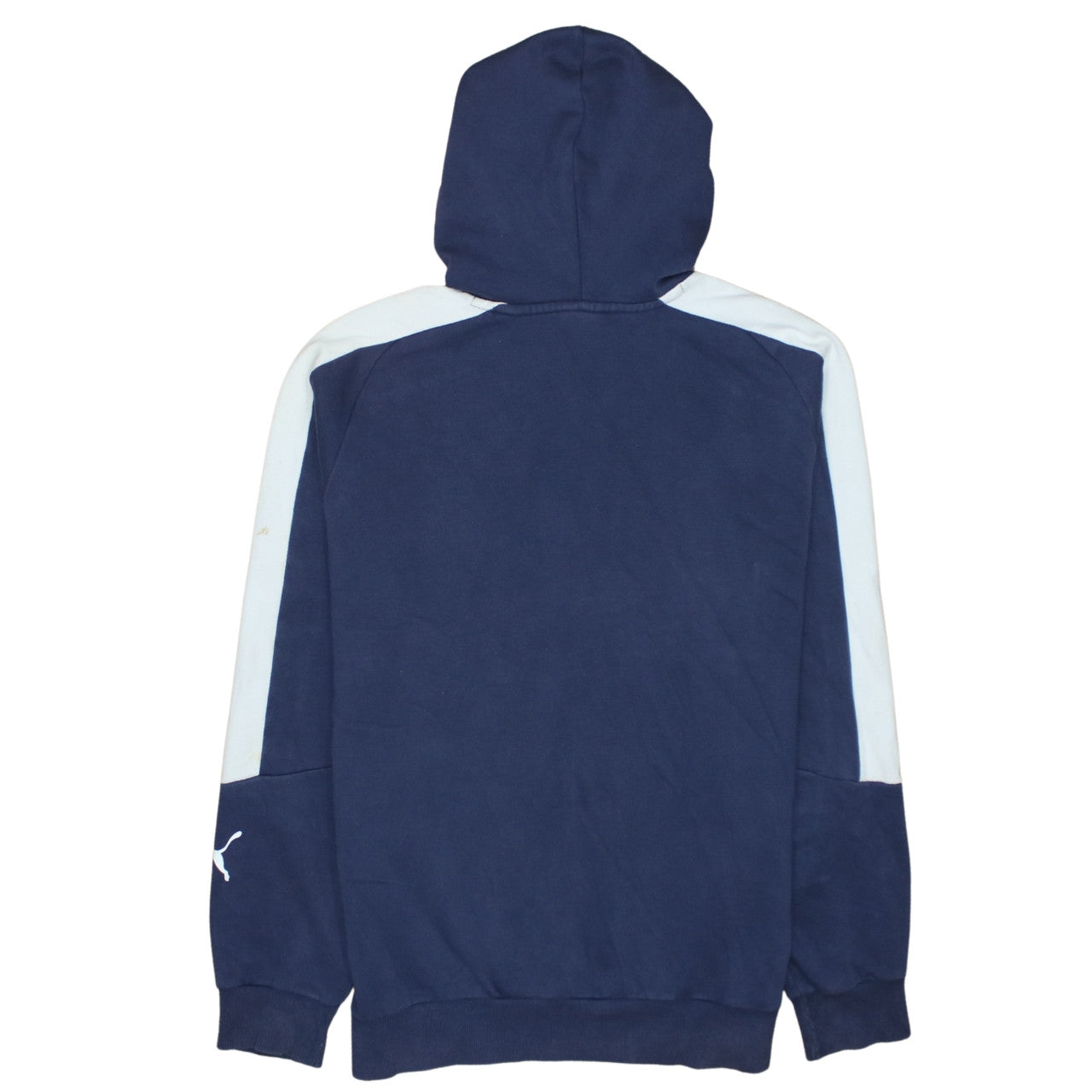 Puma Men’s Blue Pullover Hoodie M Logo Sports Fleece Sweatshirt